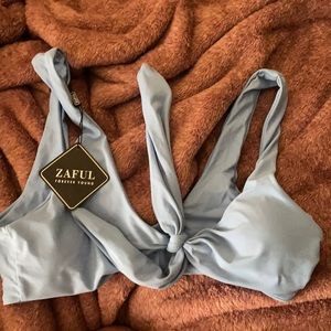 Zaful L powder blue swim top